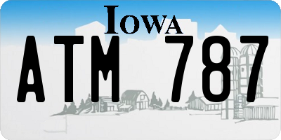 IA license plate ATM787