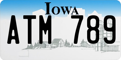 IA license plate ATM789