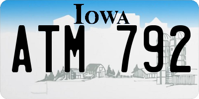 IA license plate ATM792