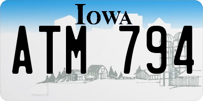 IA license plate ATM794