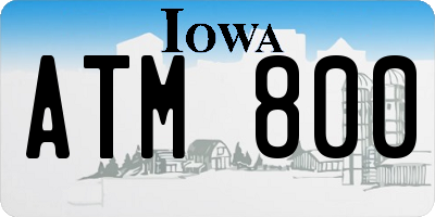 IA license plate ATM800