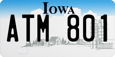 IA license plate ATM801