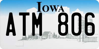 IA license plate ATM806