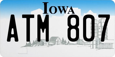 IA license plate ATM807