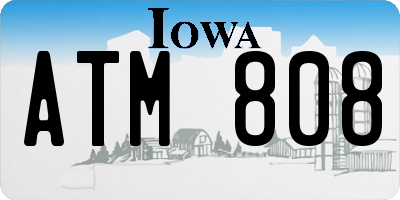 IA license plate ATM808