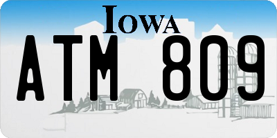 IA license plate ATM809