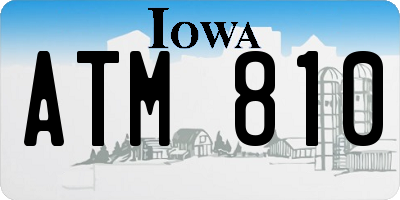 IA license plate ATM810