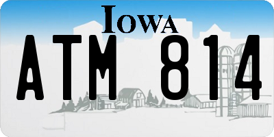 IA license plate ATM814