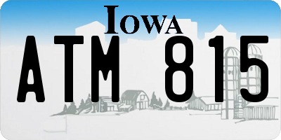 IA license plate ATM815
