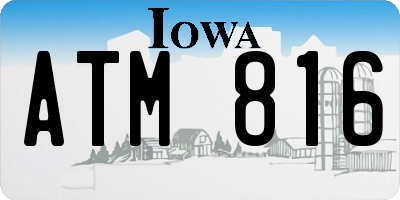 IA license plate ATM816