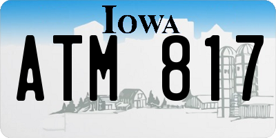 IA license plate ATM817