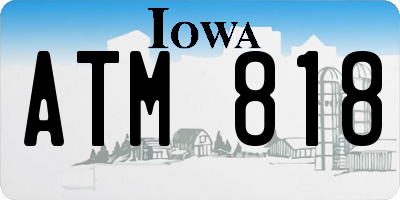 IA license plate ATM818