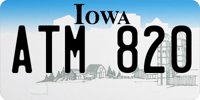IA license plate ATM820