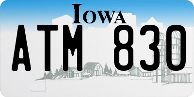IA license plate ATM830