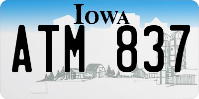 IA license plate ATM837