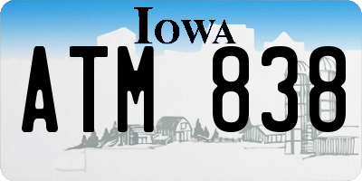 IA license plate ATM838