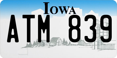 IA license plate ATM839