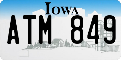IA license plate ATM849