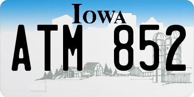IA license plate ATM852