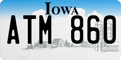 IA license plate ATM860