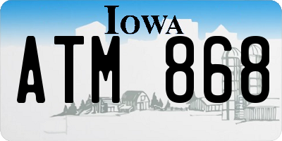 IA license plate ATM868