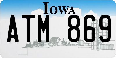 IA license plate ATM869