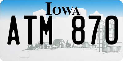 IA license plate ATM870