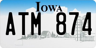 IA license plate ATM874