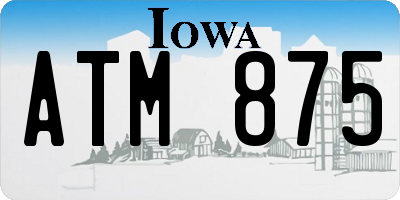 IA license plate ATM875