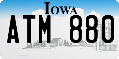 IA license plate ATM880