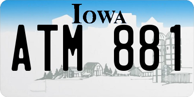 IA license plate ATM881