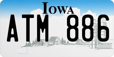IA license plate ATM886