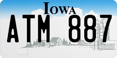 IA license plate ATM887