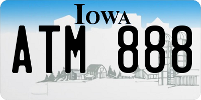 IA license plate ATM888