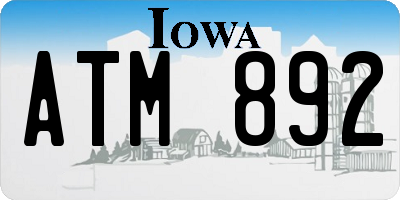 IA license plate ATM892