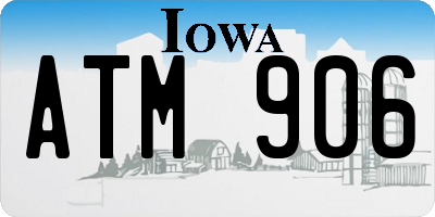 IA license plate ATM906