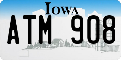 IA license plate ATM908