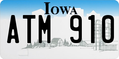 IA license plate ATM910