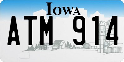 IA license plate ATM914