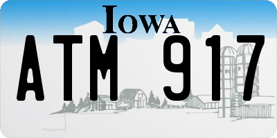 IA license plate ATM917
