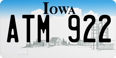 IA license plate ATM922
