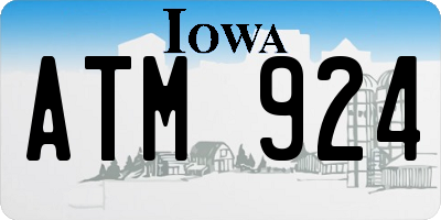 IA license plate ATM924