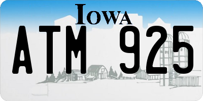 IA license plate ATM925