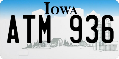 IA license plate ATM936