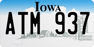 IA license plate ATM937