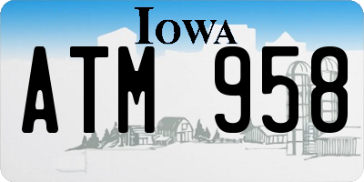 IA license plate ATM958