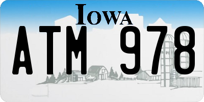 IA license plate ATM978
