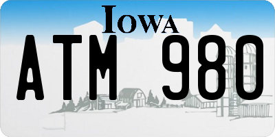IA license plate ATM980