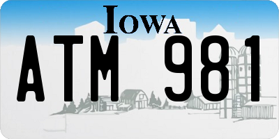 IA license plate ATM981