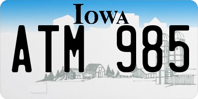 IA license plate ATM985